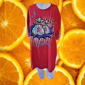 Switch Short Sleeve Red‎ Tee with Money Bag Design Size XL